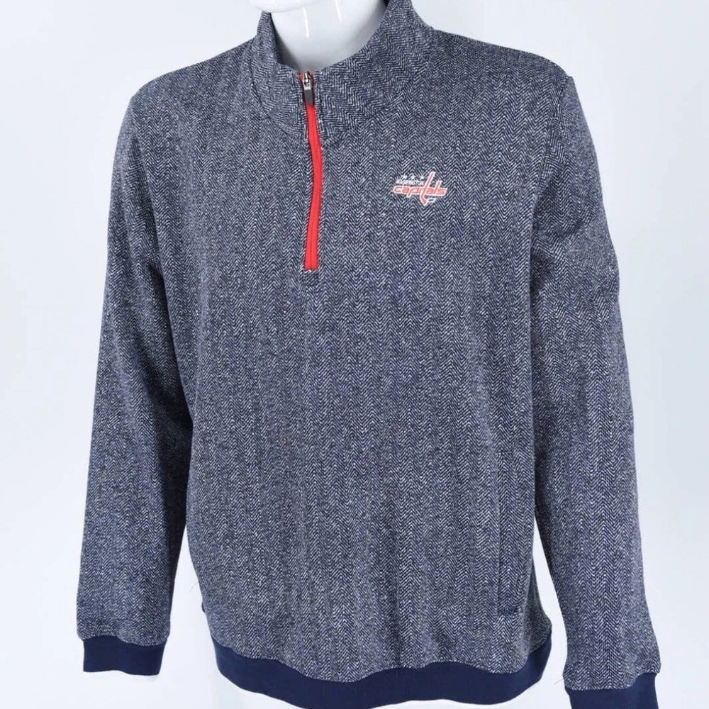 Washington Capitals Women's Blue Quarter-Zip Sweater MED NWOT